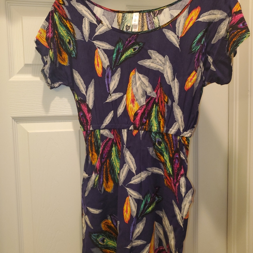Xhilaration Dress Size M pockets feathers